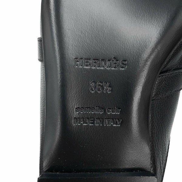 エルメス ミュール オズ OZ シェブルミゾル レディースサイズ36 1/2 HERMES 靴 黒 シェーヴル