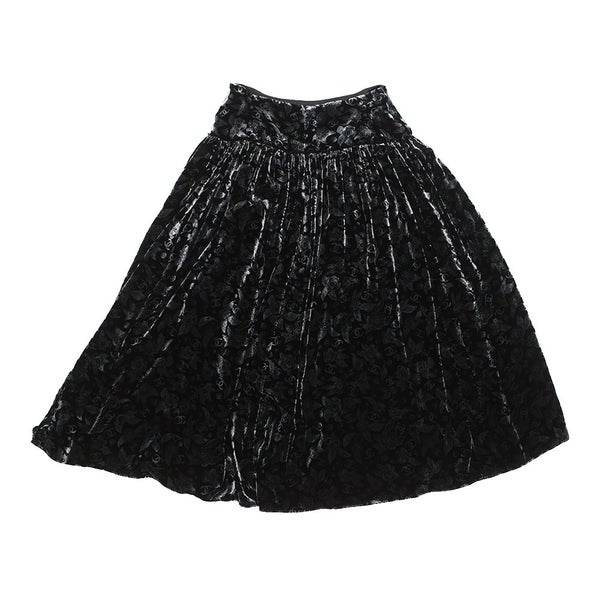 シャネル スカート ココマーク ベルベット レディースサイズ36 P78020 CHANEL 黒