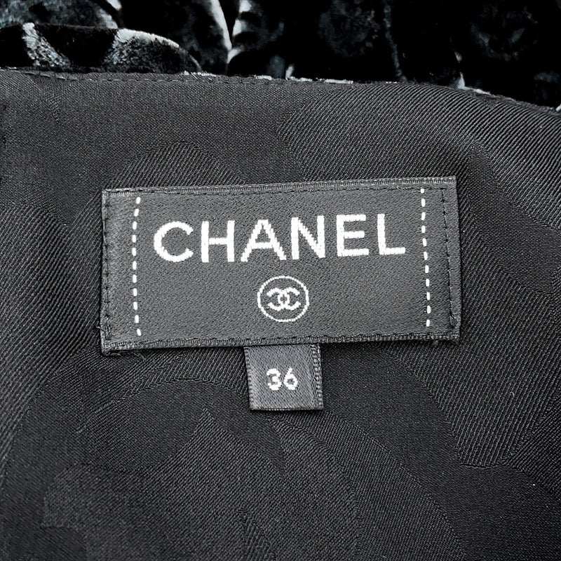 シャネル スカート ココマーク ベルベット レディースサイズ36 P78020 CHANEL 黒