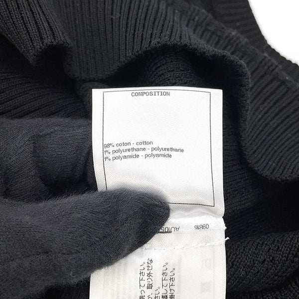 シャネル ニット ココマークボタン リブニット ベスト コットン レディースサイズ38 P70420 CHANEL 黒 トップス