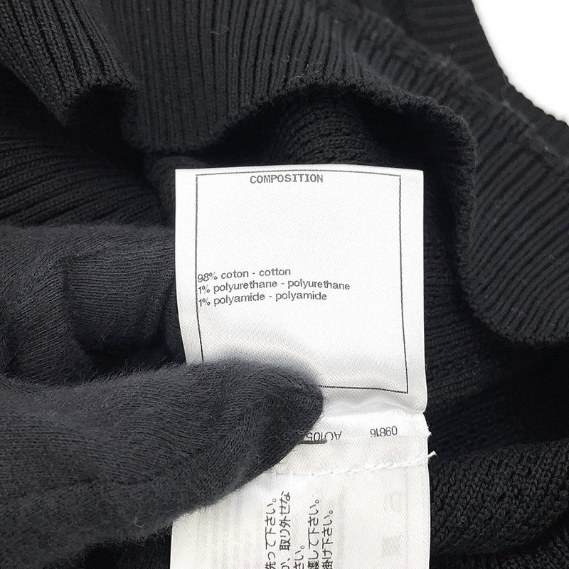 シャネル ニット ココマークボタン リブニット ベスト コットン レディースサイズ38 P70420 CHANEL 黒 トップス