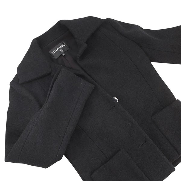 シャネル ジャケット ウール レディースサイズ36 CHANEL アウター 黒