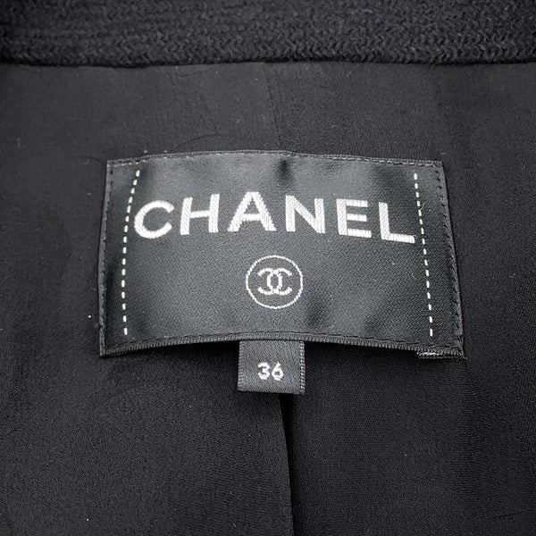 シャネル ジャケット ウール レディースサイズ36 CHANEL アウター 黒