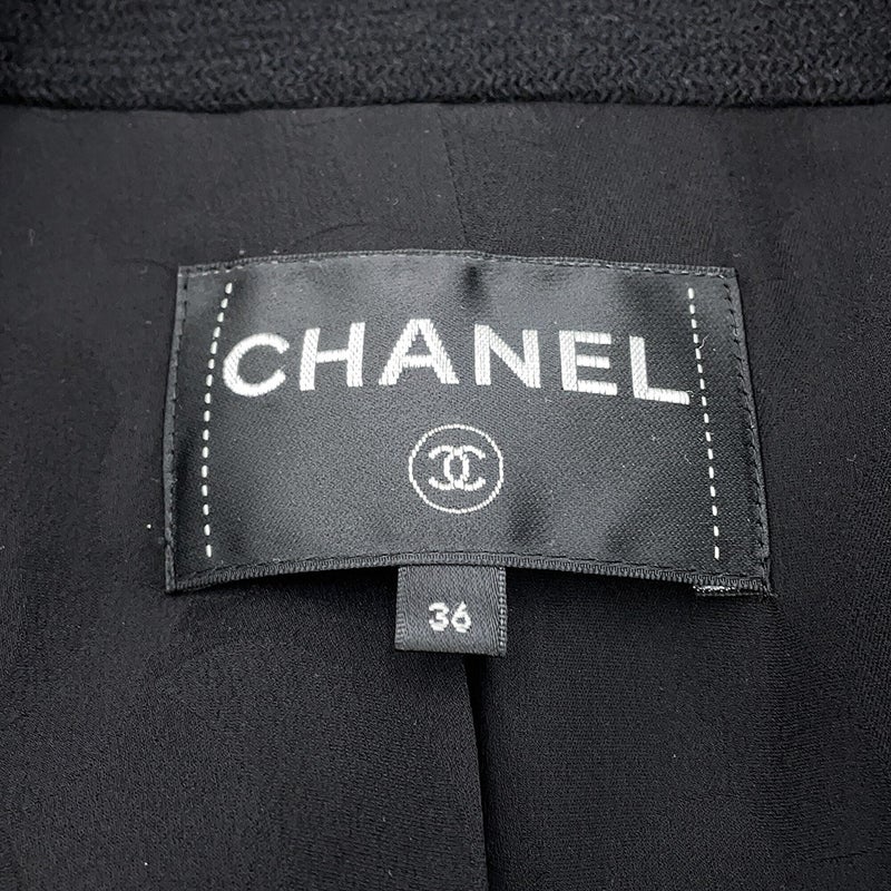 シャネル ジャケット ウール レディースサイズ36 CHANEL アウター 黒