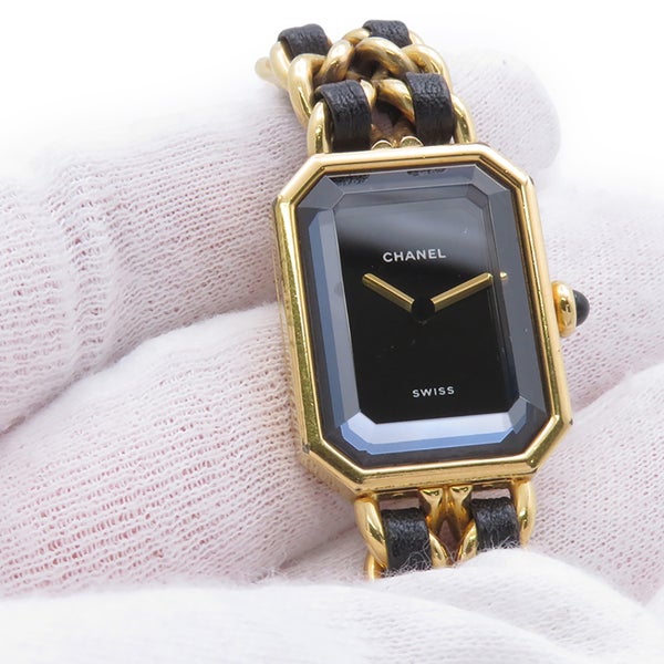 シャネル プルミエール L H0001 CHANEL 腕時計 黒文字盤 レディース