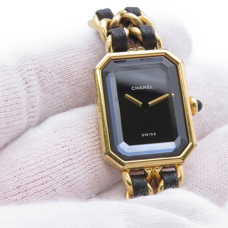 シャネル プルミエール L H0001 CHANEL 腕時計 黒文字盤 レディース