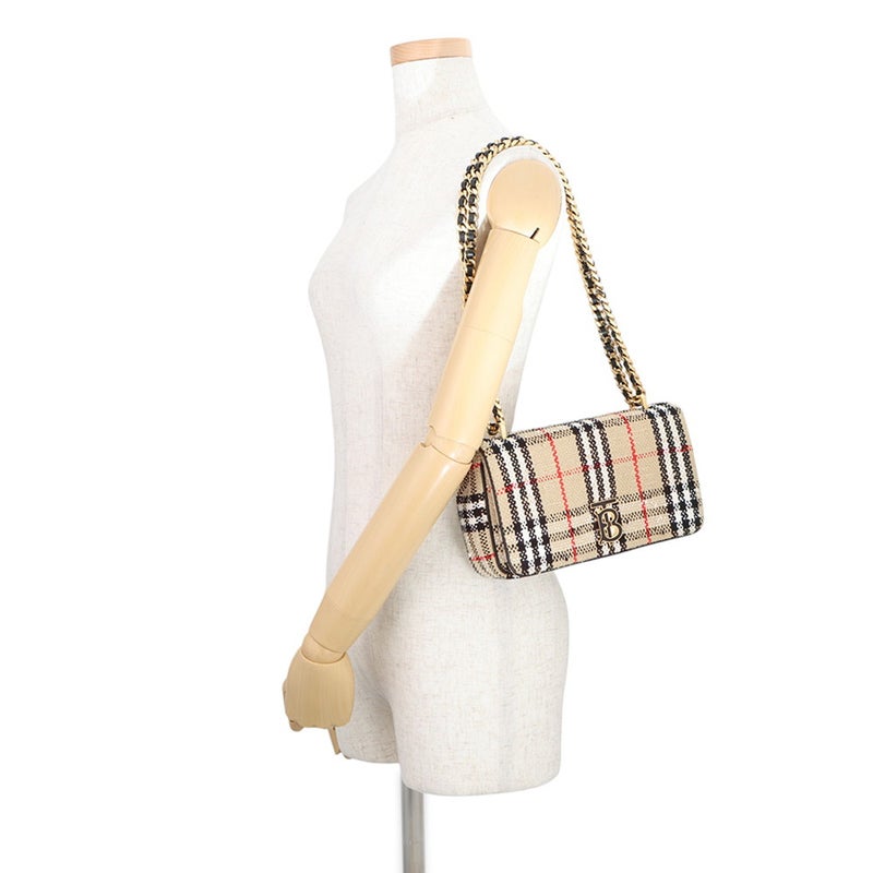 バーバリー チェーンショルダーバッグ ローラ TBロゴ キャンバス 8063080 BURBERRY
