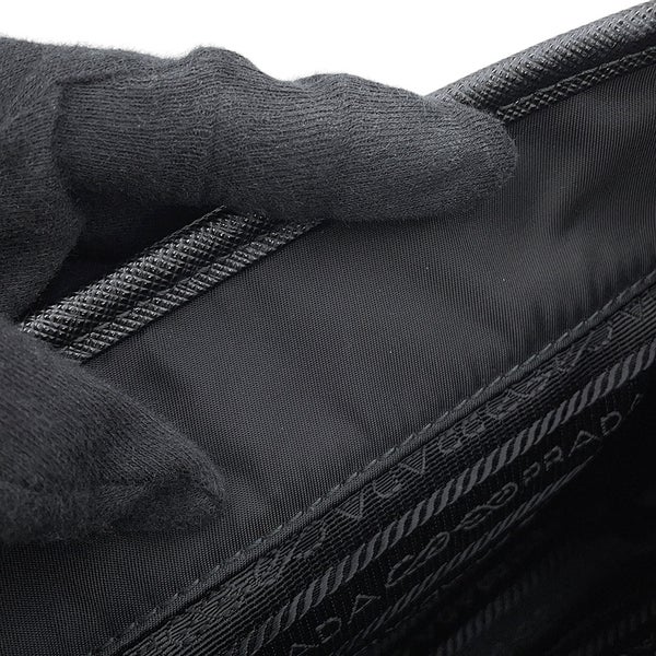 プラダ ショルダーバッグ Re-Nylon トライアングルロゴ ナイロン サフィアーノレザー 2VD034 PRADA 黒