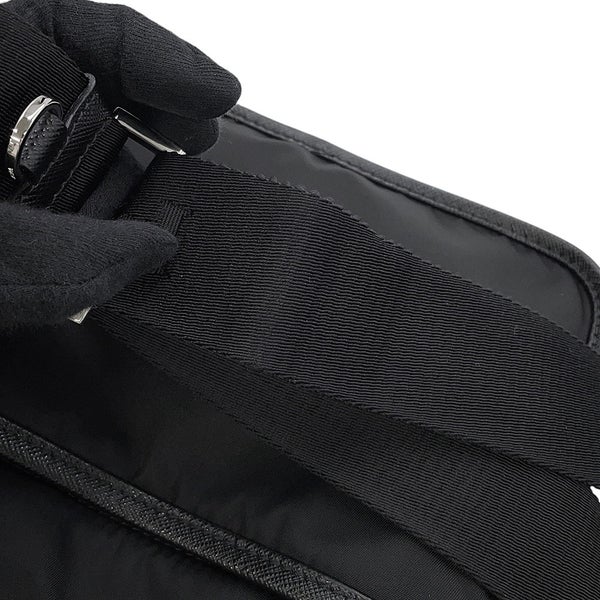 プラダ ショルダーバッグ Re-Nylon トライアングルロゴ ナイロン サフィアーノレザー 2VD034 PRADA 黒