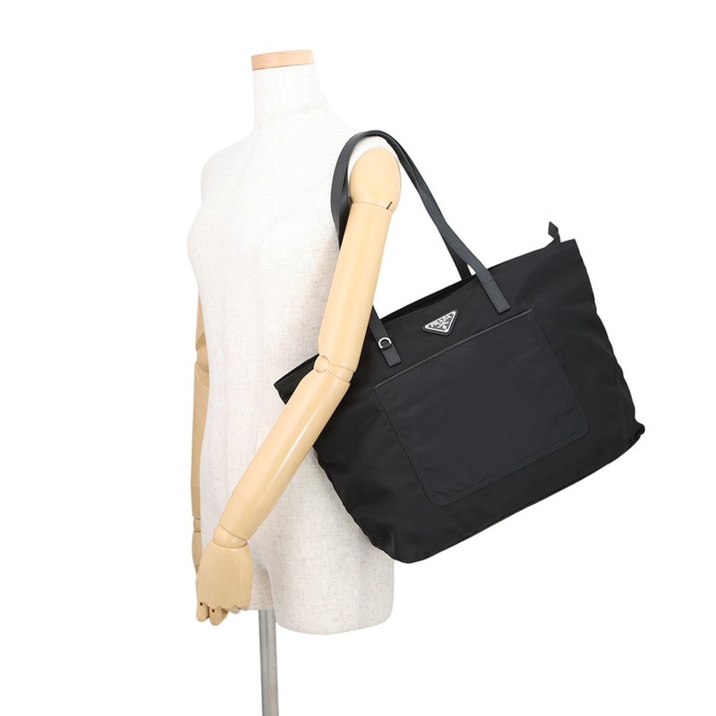 プラダ トートバッグ トライアングルロゴ ショッピングバッグ ナイロン 1BG052 PRADA 黒