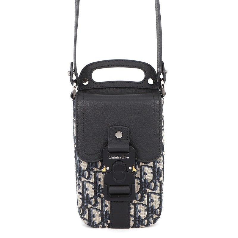 クリスチャン・ディオール ショルダーバッグ オブリーク サドル バーティカルポーチ 2ADCA446YKS Christian Dior 黒 トロッター