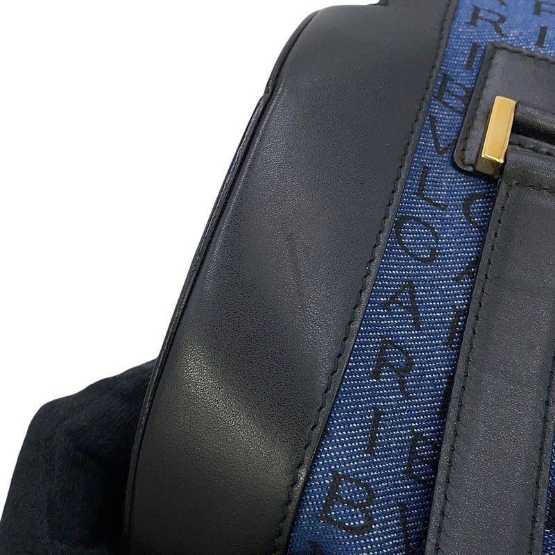 ブルガリ ハンドバッグ ロゴマニア ビーゼロワン デニム レザー BVLGARI 黒
