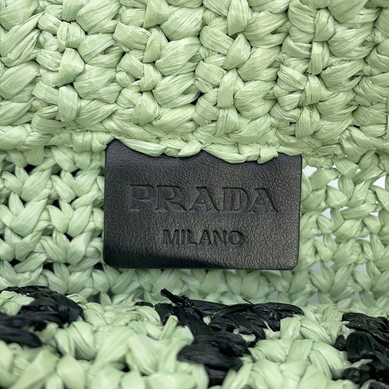 プラダ トートバッグ ロゴ クロシェ スモール ラフィア 1BG422 PRADA