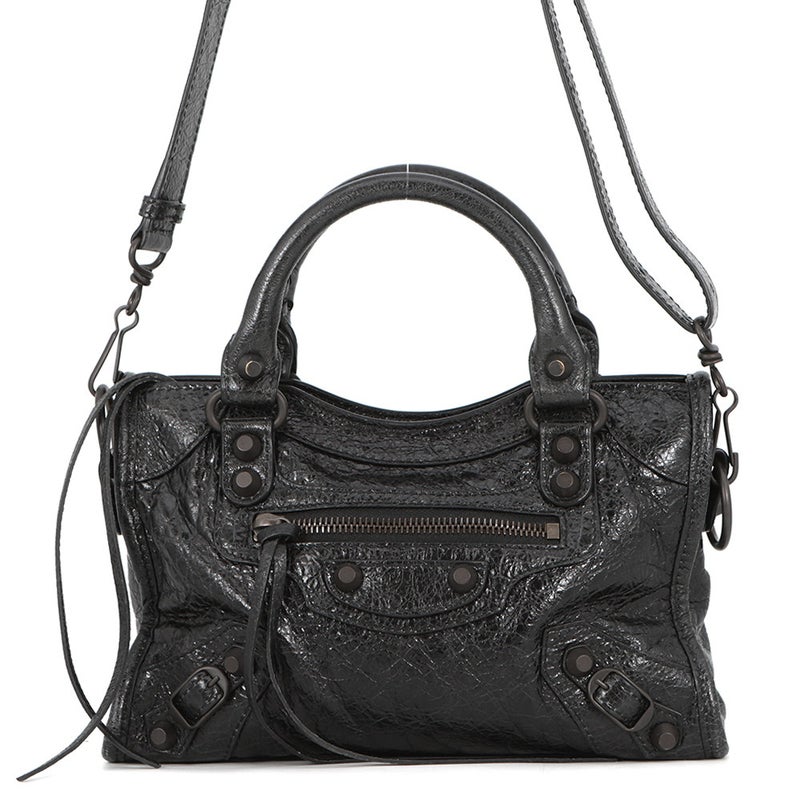バレンシアガ ショルダーバッグ ル シティ ミニ アリーナラムスキン 806395 BALENCIAGA 2way 黒