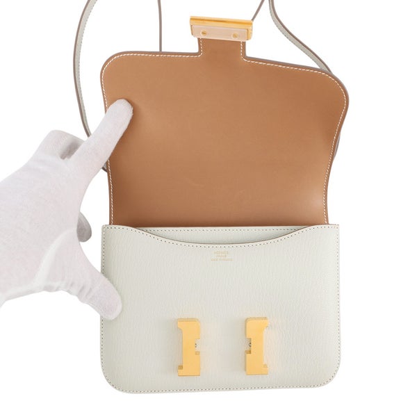 エルメス ミニ コンスタンス3 ミロワール ヴェルソ マッシュルーム/チャイ/ゴールド金具 シェブルミゾル/スイフト W刻印