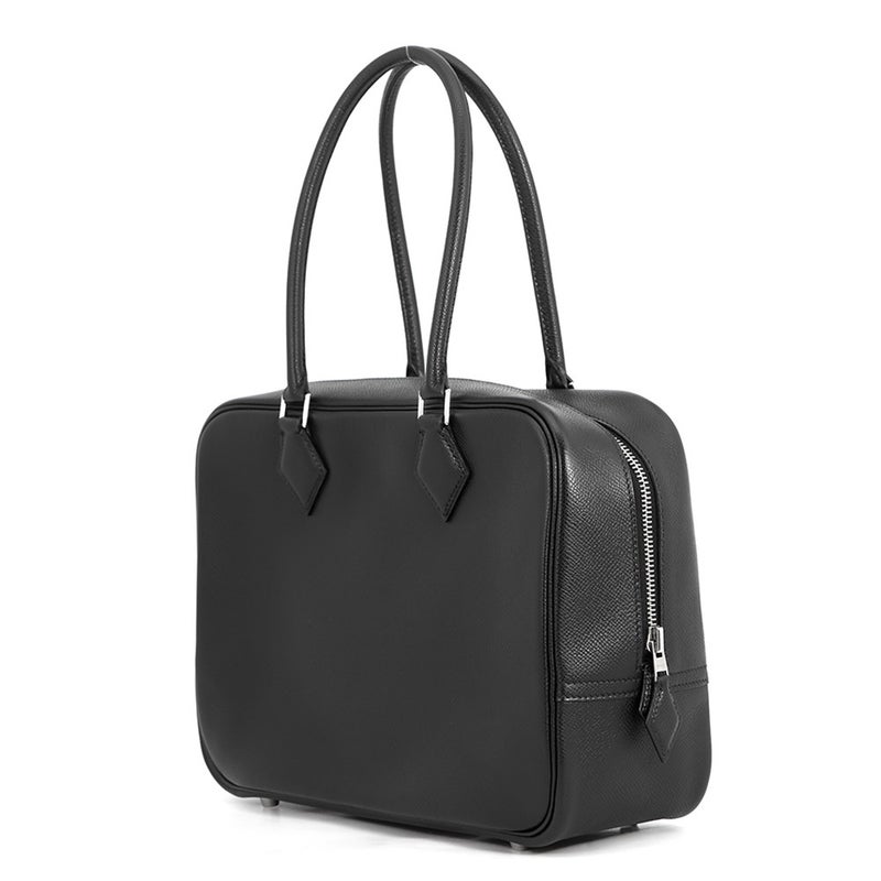 エルメス ハンドバッグ プリュム28 ブラック/シルバー金具 エプソン □J刻印 HERMES バッグ 黒