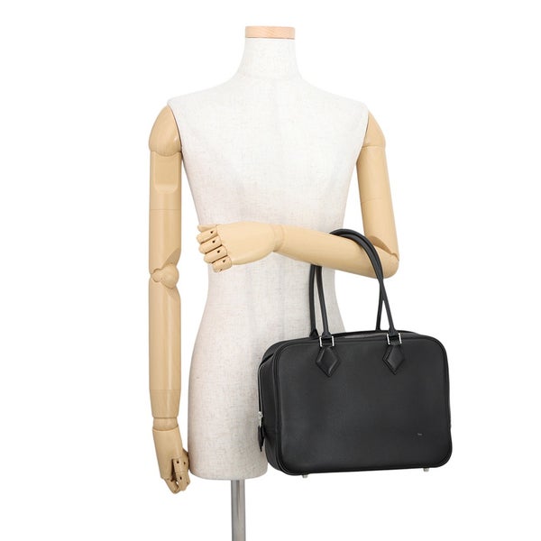 エルメス ハンドバッグ プリュム28 ブラック/シルバー金具 エプソン □J刻印 HERMES バッグ 黒