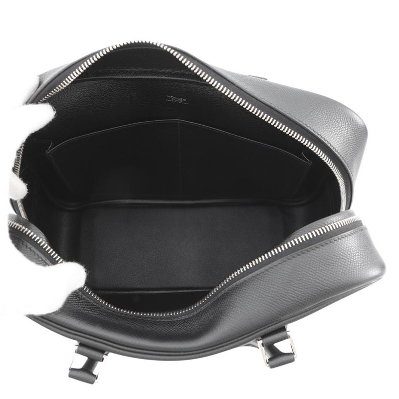 エルメス ハンドバッグ プリュム28 ブラック/シルバー金具 エプソン □J刻印 HERMES バッグ 黒