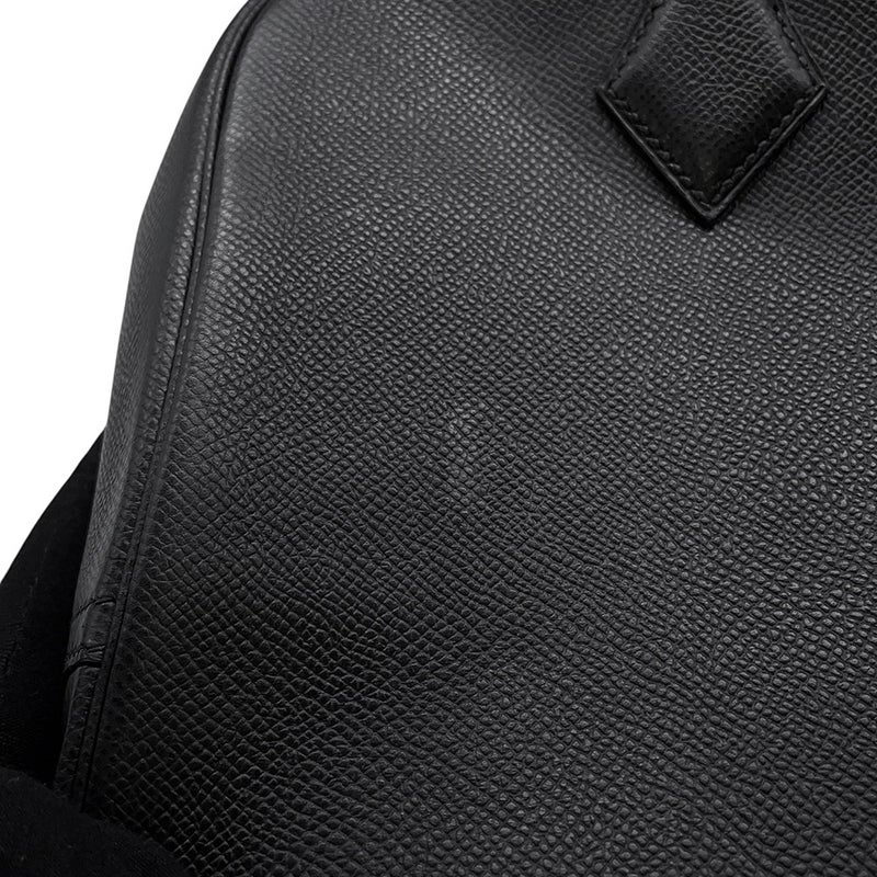 エルメス ハンドバッグ プリュム28 ブラック/シルバー金具 エプソン □J刻印 HERMES バッグ 黒