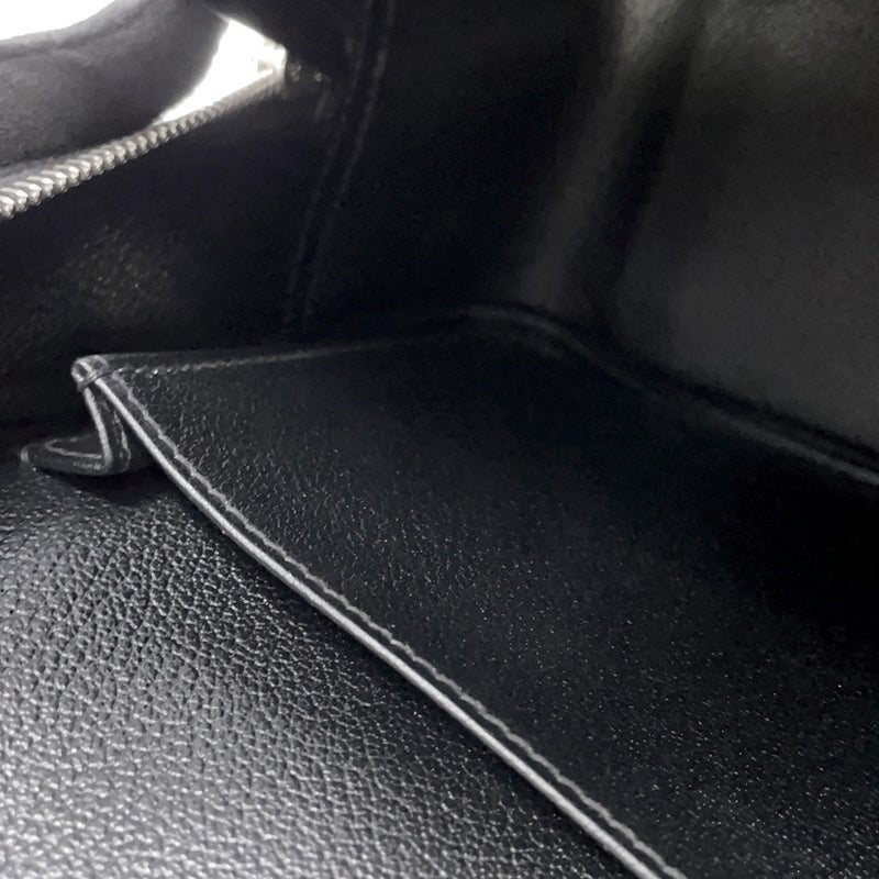 エルメス ハンドバッグ プリュム28 ブラック/シルバー金具 エプソン □J刻印 HERMES バッグ 黒