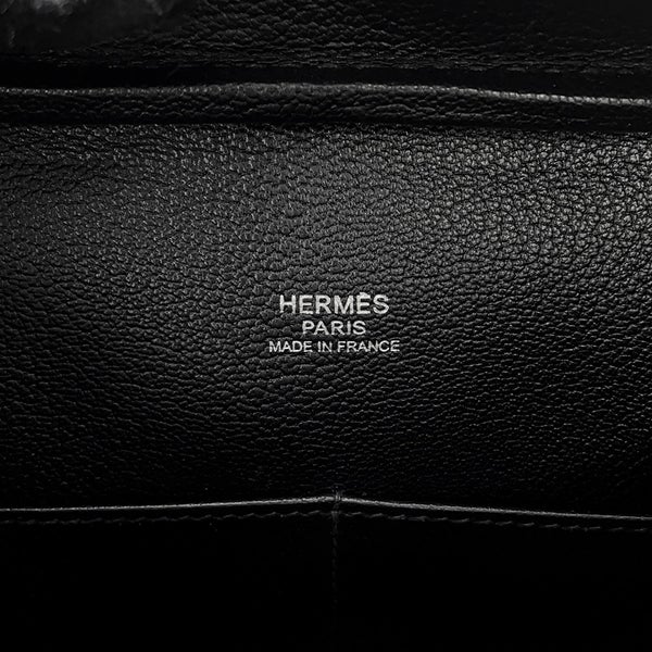 エルメス ハンドバッグ プリュム28 ブラック/シルバー金具 エプソン □J刻印 HERMES バッグ 黒