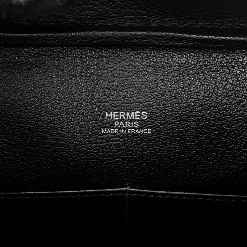 エルメス ハンドバッグ プリュム28 ブラック/シルバー金具 エプソン □J刻印 HERMES バッグ 黒