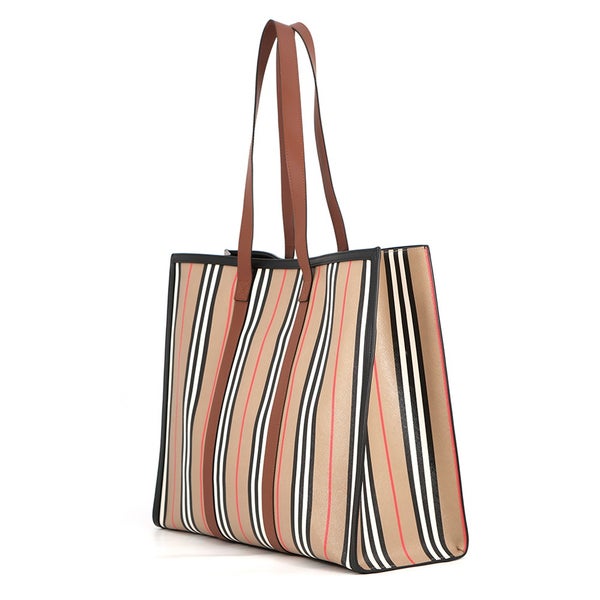 バーバリー トートバッグ ストライプ ブックトート PVC レザー 80730571 BURBERRY