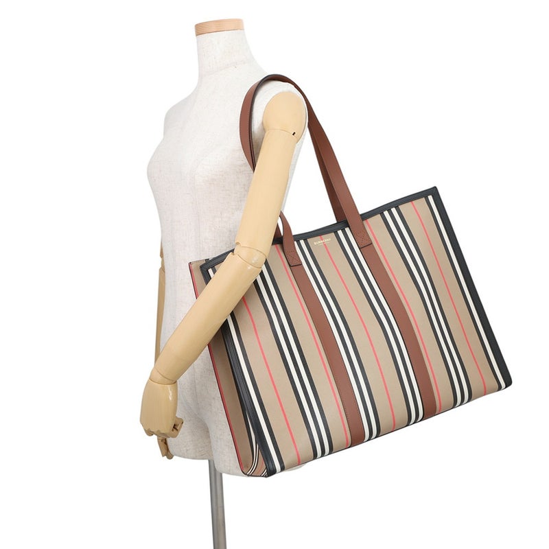 バーバリー トートバッグ ストライプ ブックトート PVC レザー 80730571 BURBERRY