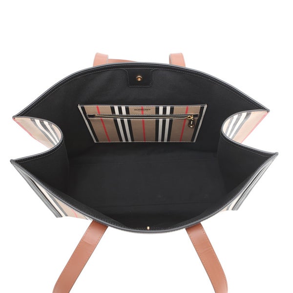 バーバリー トートバッグ ストライプ ブックトート PVC レザー 80730571 BURBERRY