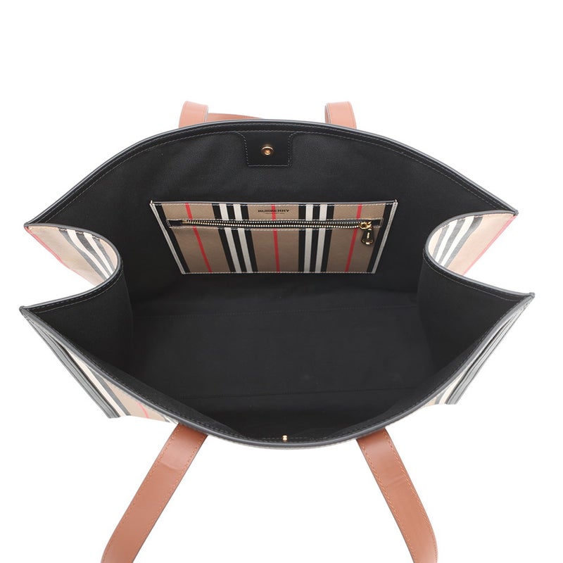 バーバリー トートバッグ ストライプ ブックトート PVC レザー 80730571 BURBERRY