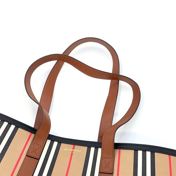 バーバリー トートバッグ ストライプ ブックトート PVC レザー 80730571 BURBERRY