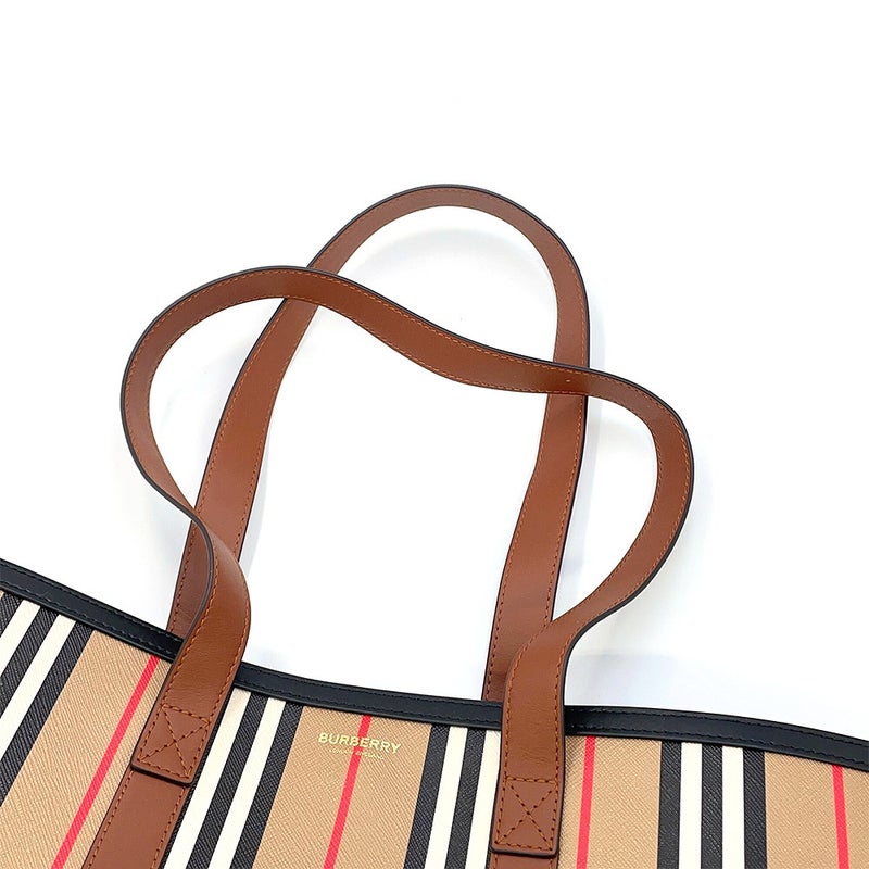 バーバリー トートバッグ ストライプ ブックトート PVC レザー 80730571 BURBERRY