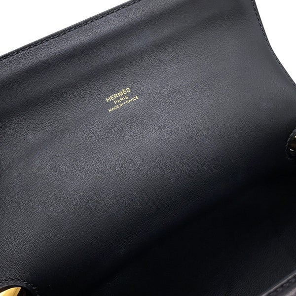エルメス ショルダーバッグ マキシモール ブラック/ゴールド金具 スイフト B刻印 黒