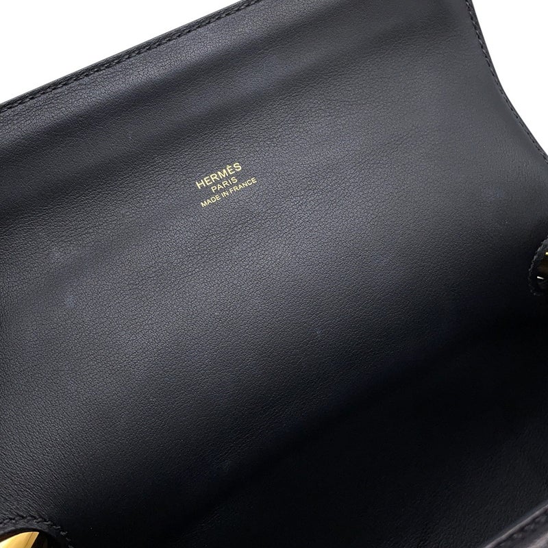 エルメス ショルダーバッグ マキシモール ブラック/ゴールド金具 スイフト B刻印 黒