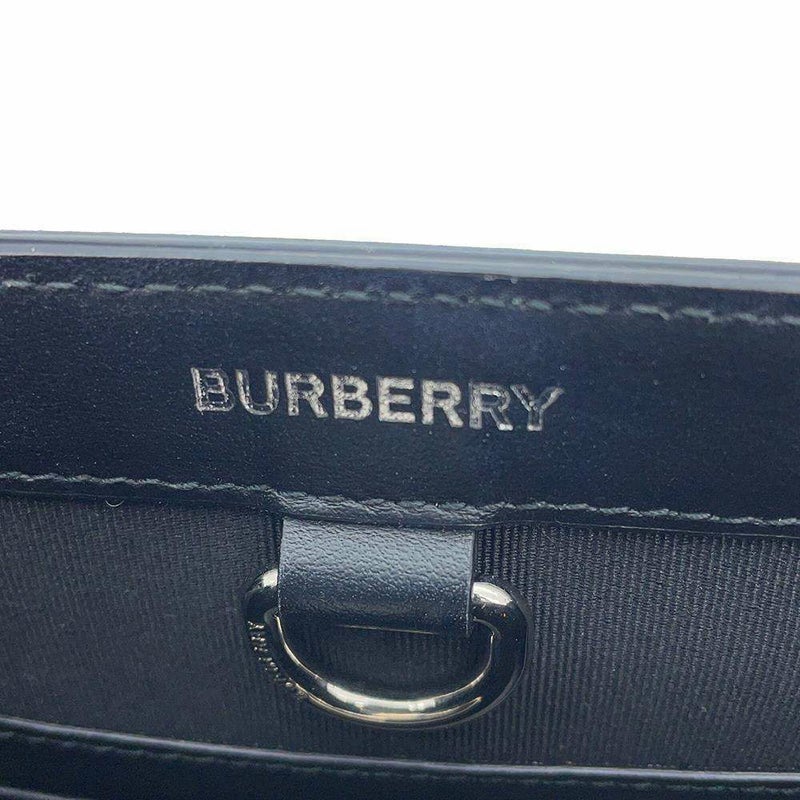 バーバリー トートバッグ チェック ロゴ PVC レザー BURBERRY 2wayショルダー ハンドバッグ 黒