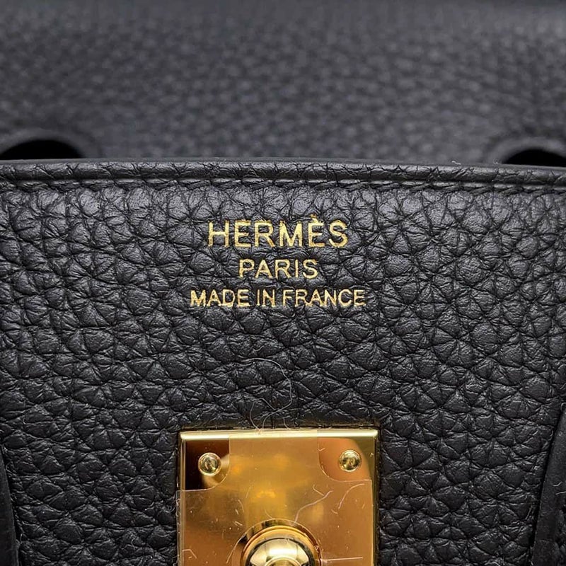 エルメス バーキン25 ブラック/ゴールド金具 トゴ W刻印 HERMES Birkin ハンドバッグ 黒