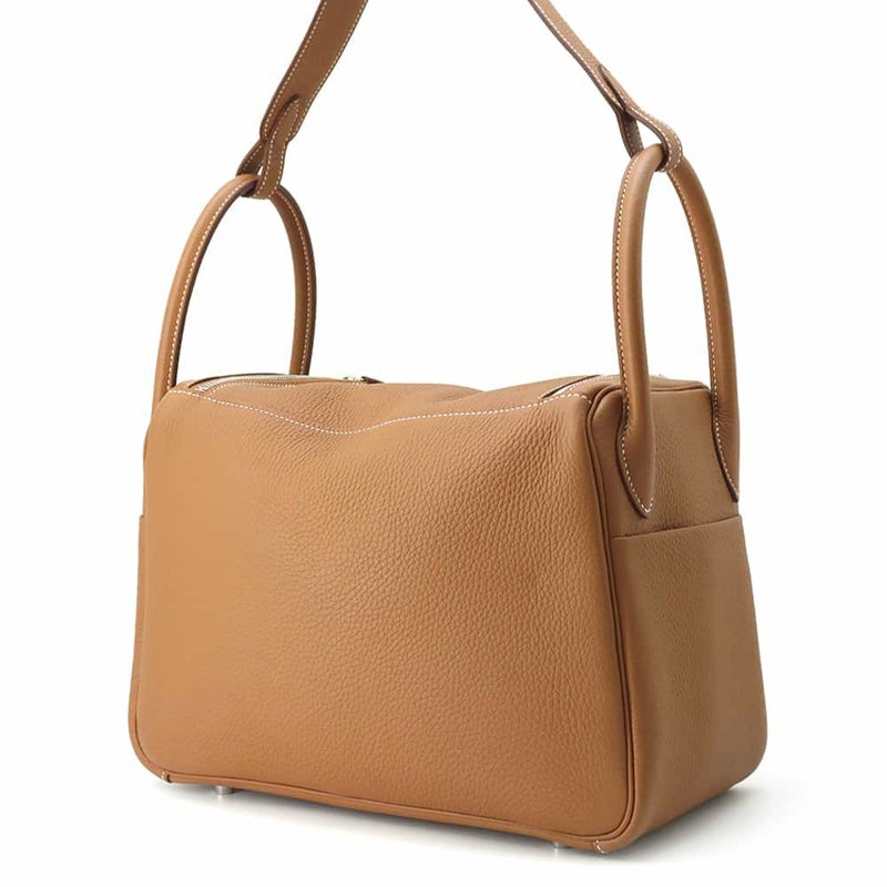 エルメス ハンドバッグ リンディ30 ゴールド/シルバー金具 トリヨンクレマンス W刻印 2wayショルダー