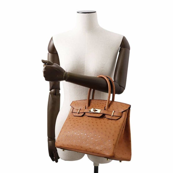 エルメス バーキン30 コニャック/ゴールド金具 オーストリッチ Y刻印 HERMES Birkin ハンドバッグ