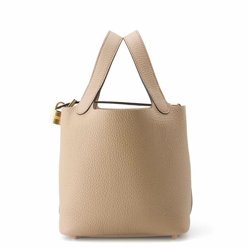 エルメス ハンドバッグ ピコタンロックPM ベージュマルファ/ゴールド金具 トリヨンクレマンス W刻印