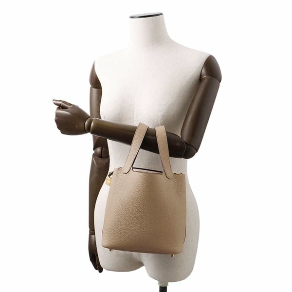 エルメス ハンドバッグ ピコタンロックPM ベージュマルファ/ゴールド金具 トリヨンクレマンス W刻印