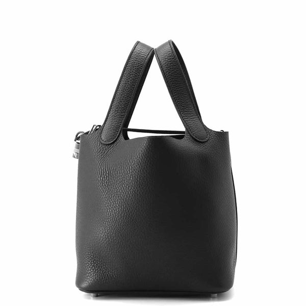 エルメス ハンドバッグ ピコタンロックPM ブラック/シルバー金具 トリヨンクレマンス W刻印 黒