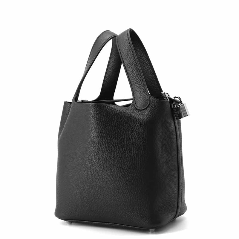 エルメス ハンドバッグ ピコタンロックPM ブラック/シルバー金具 トリヨンクレマンス W刻印 黒