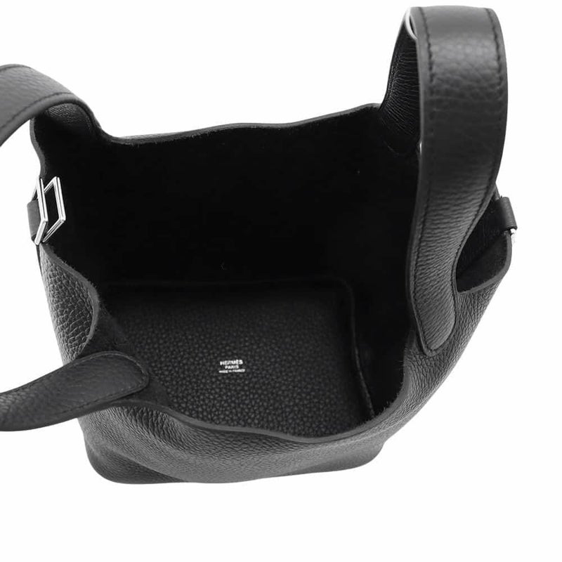 エルメス ハンドバッグ ピコタンロックPM ブラック/シルバー金具 トリヨンクレマンス W刻印 黒
