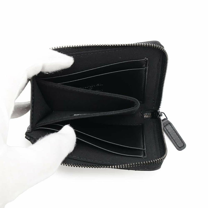 シャネル コインケース ココマーク マトラッセ L字ファスナー コンパクトウォレット カーフレザー AP3997 カードケース 黒