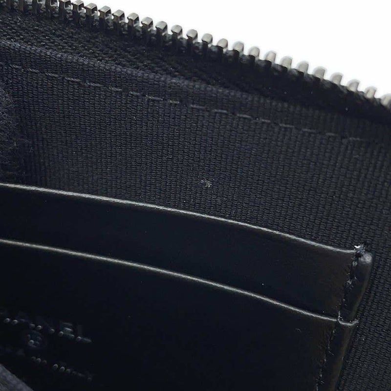 シャネル コインケース ココマーク マトラッセ L字ファスナー コンパクトウォレット カーフレザー AP3997 カードケース 黒