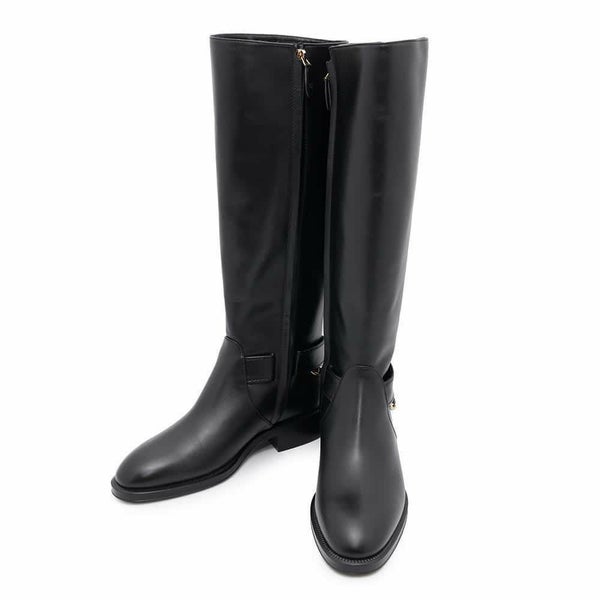 シャネル ロングブーツ ココマーク チェーン レディースサイズ37C G39171 CHANEL 靴 黒