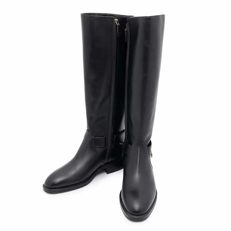 シャネル ロングブーツ ココマーク チェーン レディースサイズ37C G39171 CHANEL 靴 黒