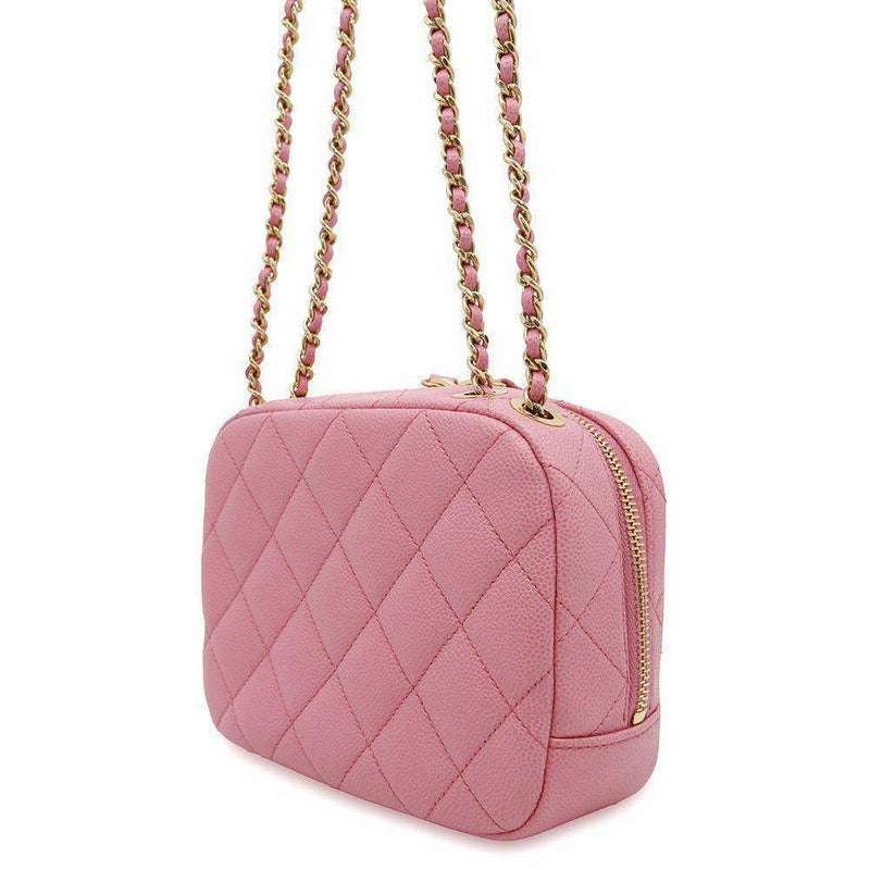 シャネル チェーンショルダーバッグ マトラッセ ココマーク カメラバッグ キャビアスキン CHANEL 2way