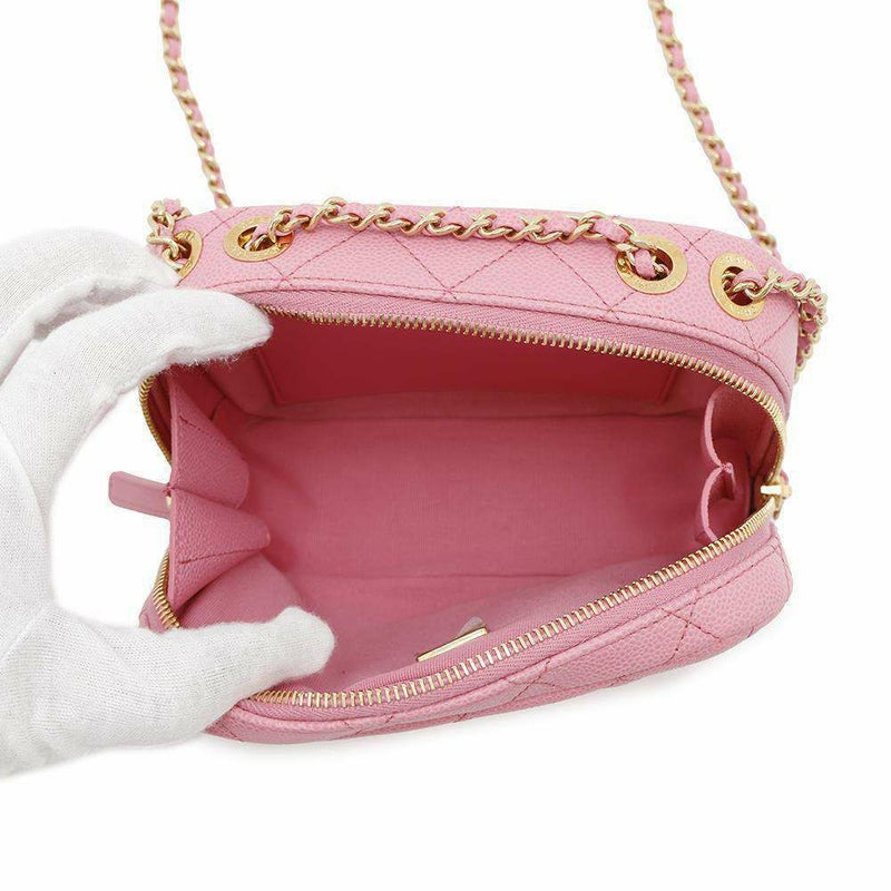 シャネル チェーンショルダーバッグ マトラッセ ココマーク カメラバッグ キャビアスキン CHANEL 2way