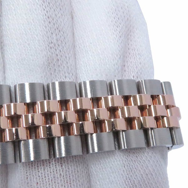 ロレックス レディ デイトジャスト SS/K18PG ダイヤベゼル 279381RBR ホワイトマザーオブパール文字盤 10Pダイヤ